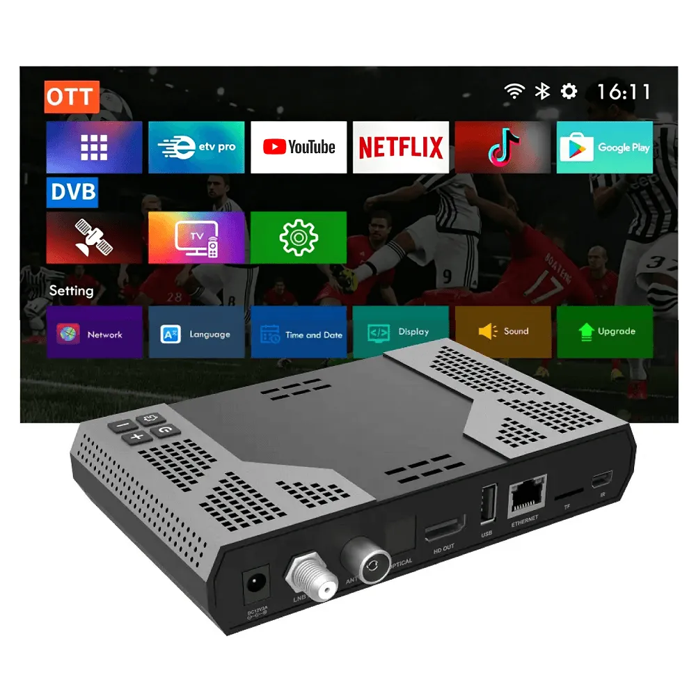Android DVB-S2 plus T2 Hybrid TV Box Combo